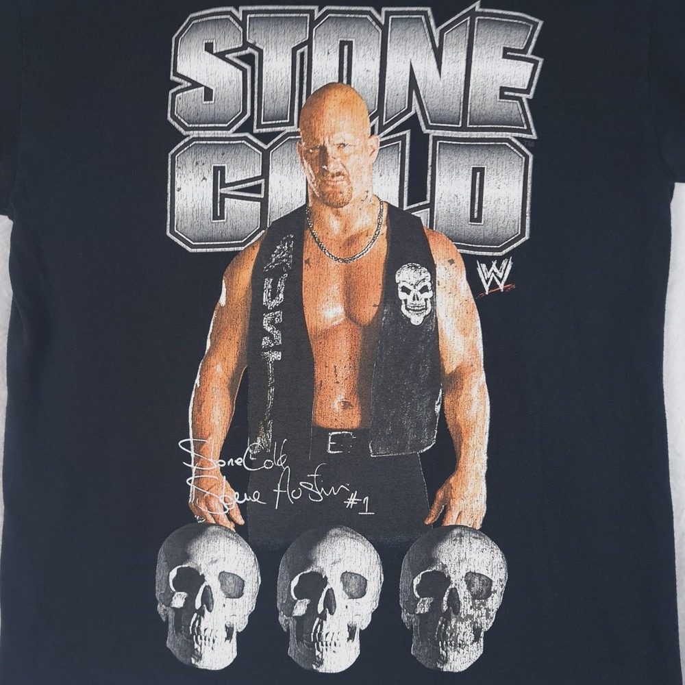 Stone Cold Steve Austin Shirt Mens Medium Black WWE Austin 3:16 Graphic Tee - Picture 7 of 16